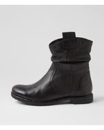Liverpool 10 Black Kid Leather Calf Boots