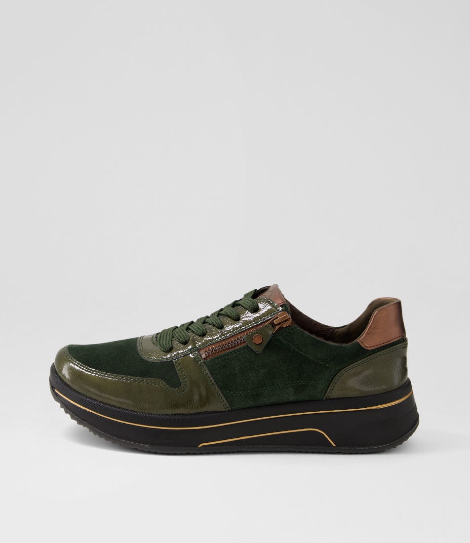 Sappore 40 Forest Green Leather Sneakers