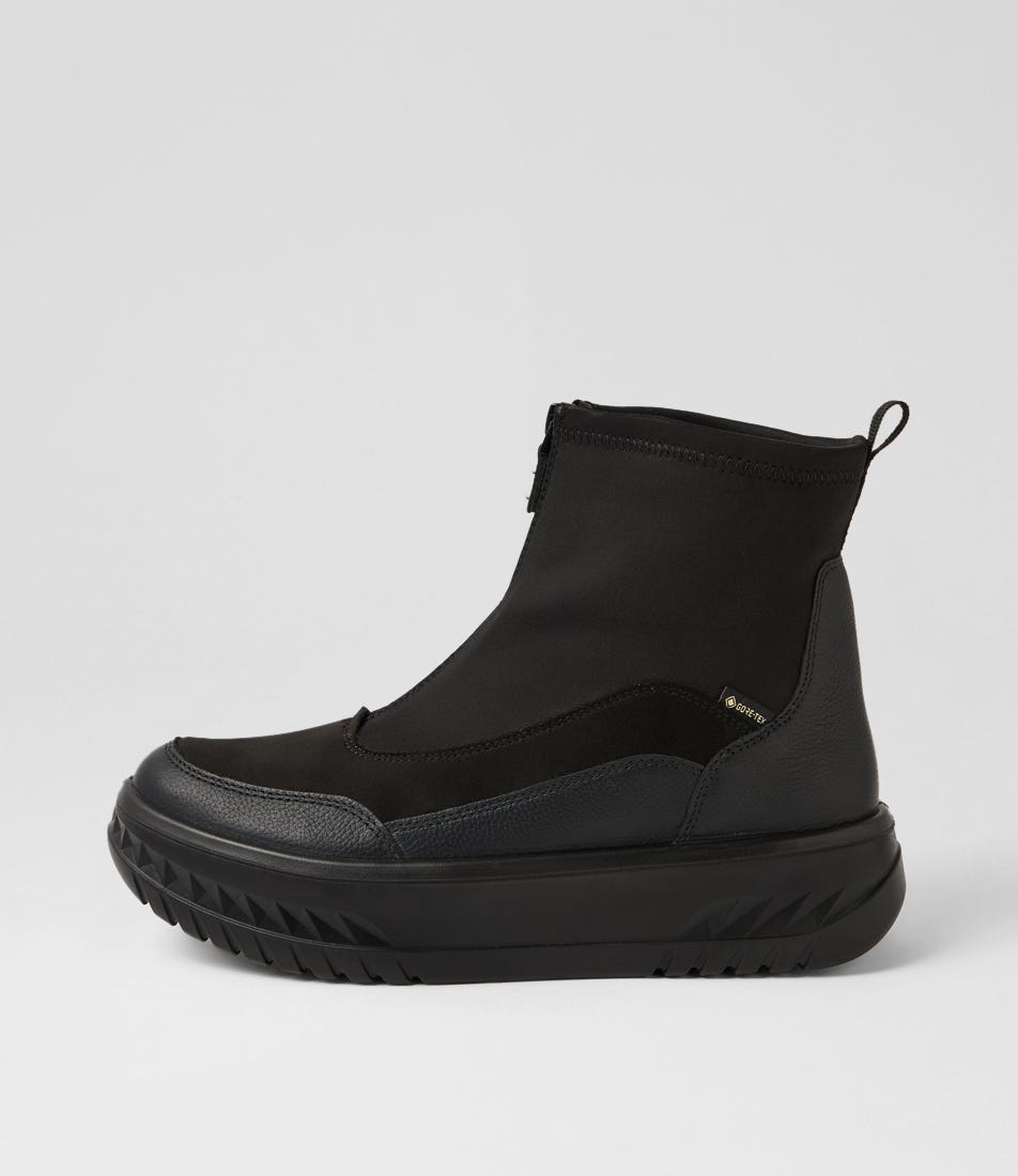 Monaco 8 Black Leather Ankle Boots