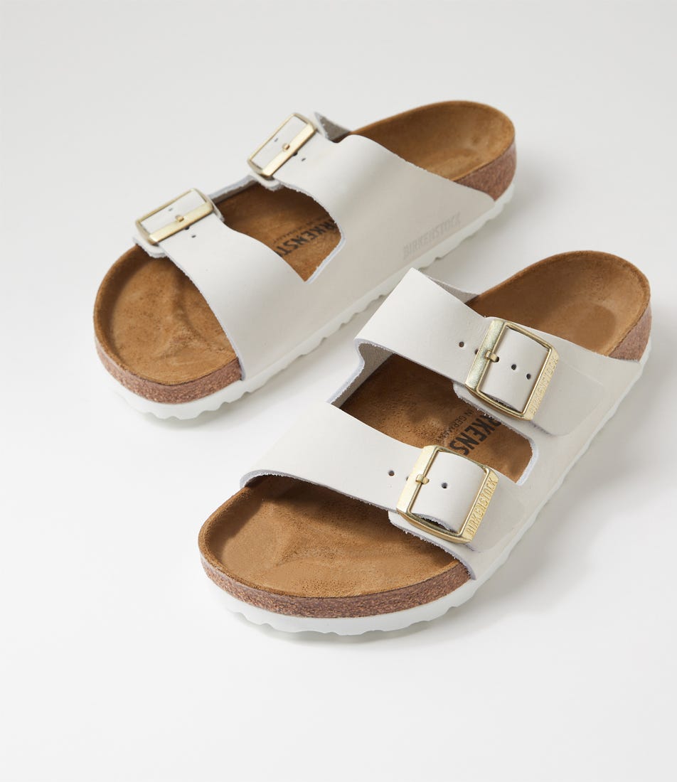 Birkenstock Arizona Slide Suede Leather Antique White Sandals Men’s Size 44 / 11 Birkenstock Arizona Soft Footbed Slide Sandal (Unisex  main image 3