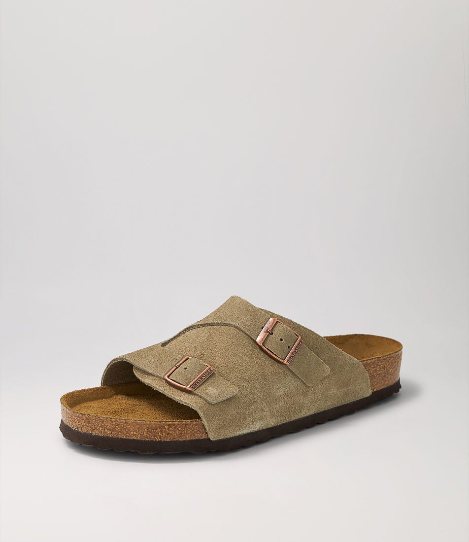 Birkenstock Zurich SFB Taupe EU41 ドイツ製 Zurich Sfb Taupe Suede Nubuck Slides by Birkenstock