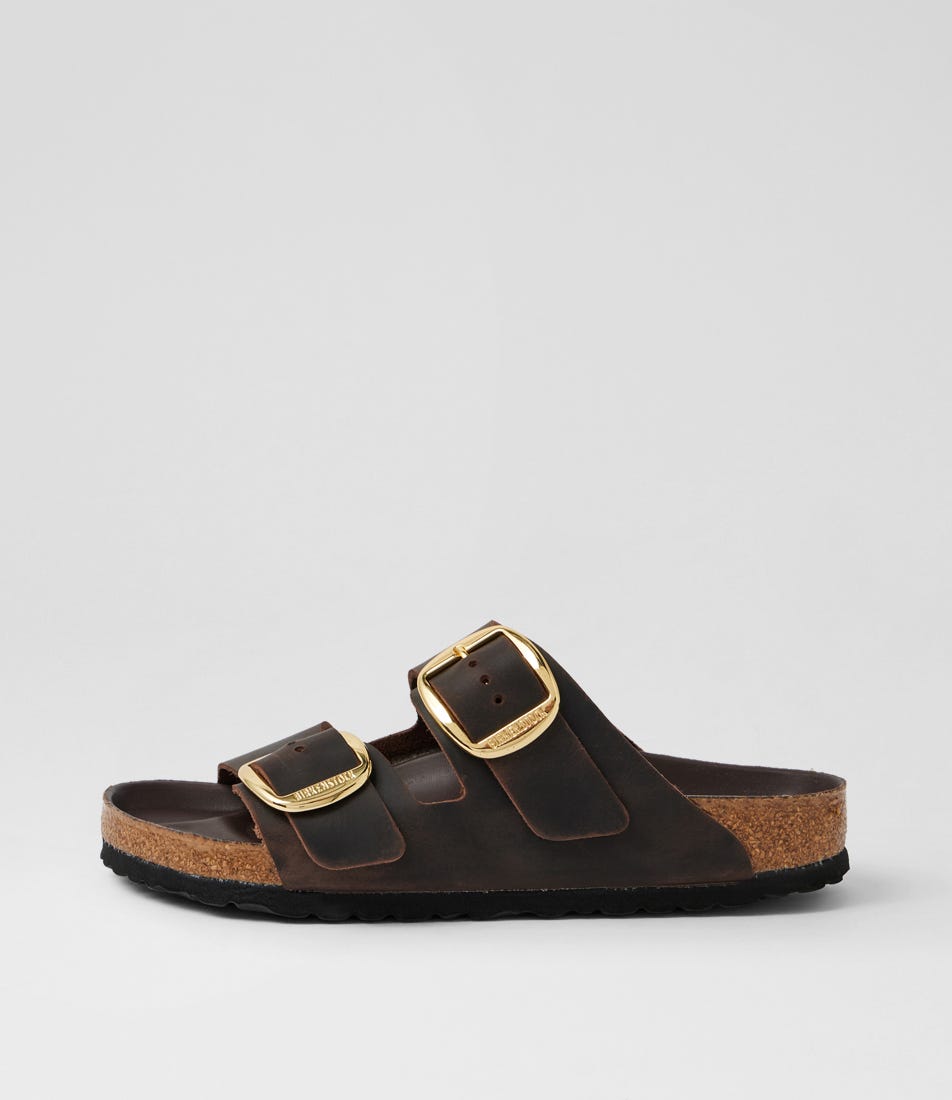 Arizona Big Buckle Habana Oiled Leather Slides