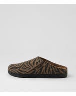 Zermatt Zebra Toffee Wool Felt Slippers
