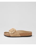 Madrid Big Buckle Tabacco Brown Oiled Leather Slides