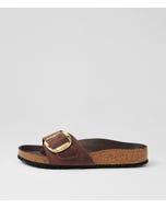 Madrid Big Buckle Habana Oiled Leather Slides