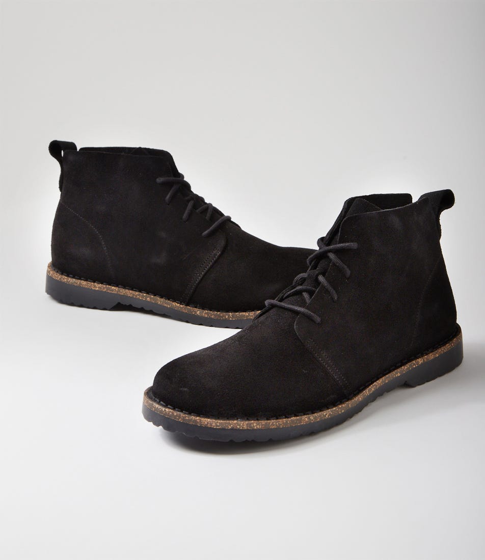Uppsala Mid Mens Black Suede Lace Up Boots by Birkenstock display picture 2