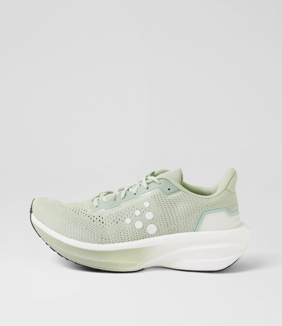 Endurance 3 W Pale Leaf Contrast White Mesh Lace Up Sneakers