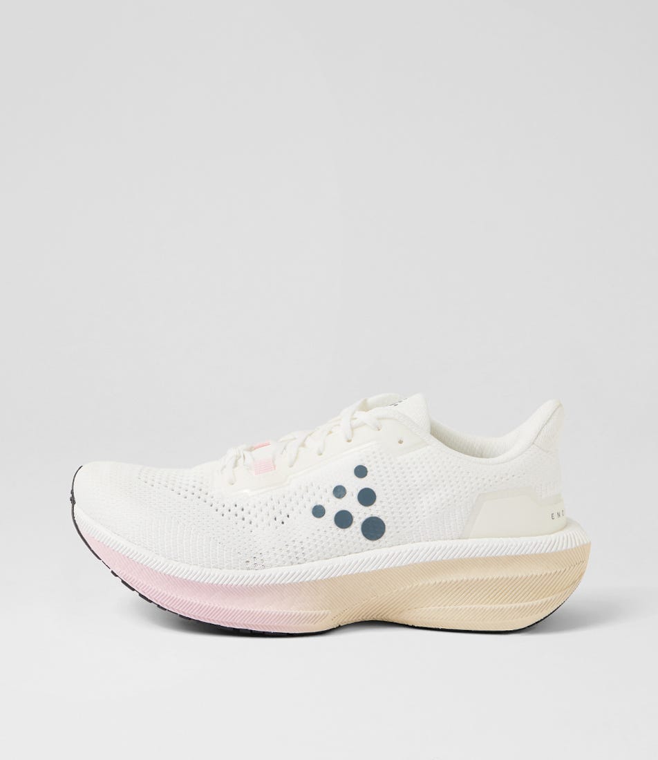Endurance 3 W Ash White Contrast Pink Mesh Lace Up Sneakers