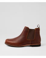 Ritter Dark Tan Tumble Leather Chelsea Boots