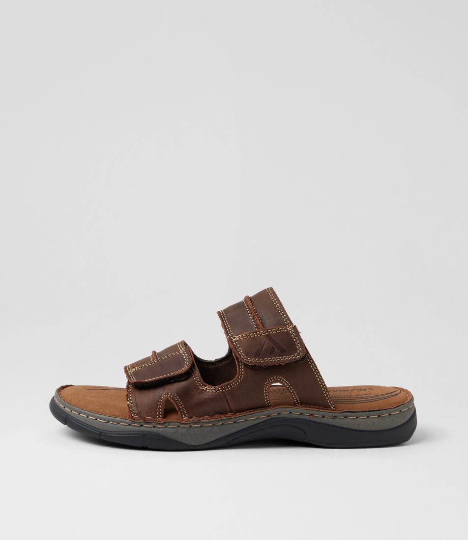 Jules Brown Crazyhorse Leather Slides