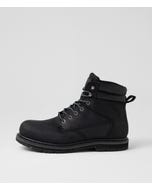 Altitude Black Leather Lace Up Boots