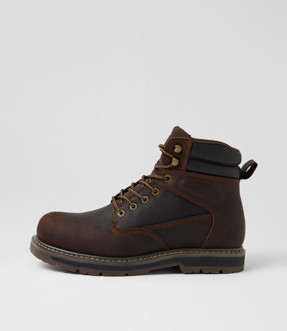 Altitude Brown Crazyhorse Leather Lace Up Boots