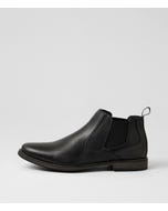 Mills Black Leather Ankle Boots