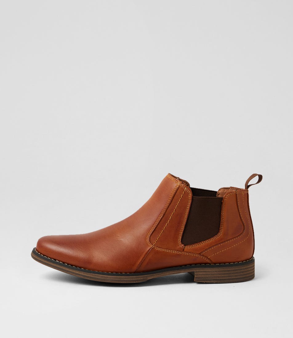Mills Tan Leather Ankle Boots