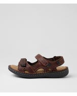Surmon Dark Brown Tumble Leather Sandals
