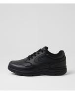 Reset Lace M Black Leather Lace Up Flats