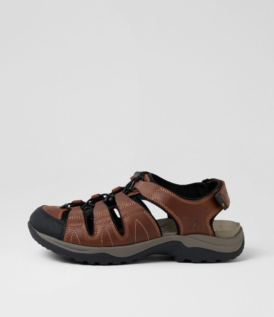 Jaws Brown Crazyhorse Leather Sandals