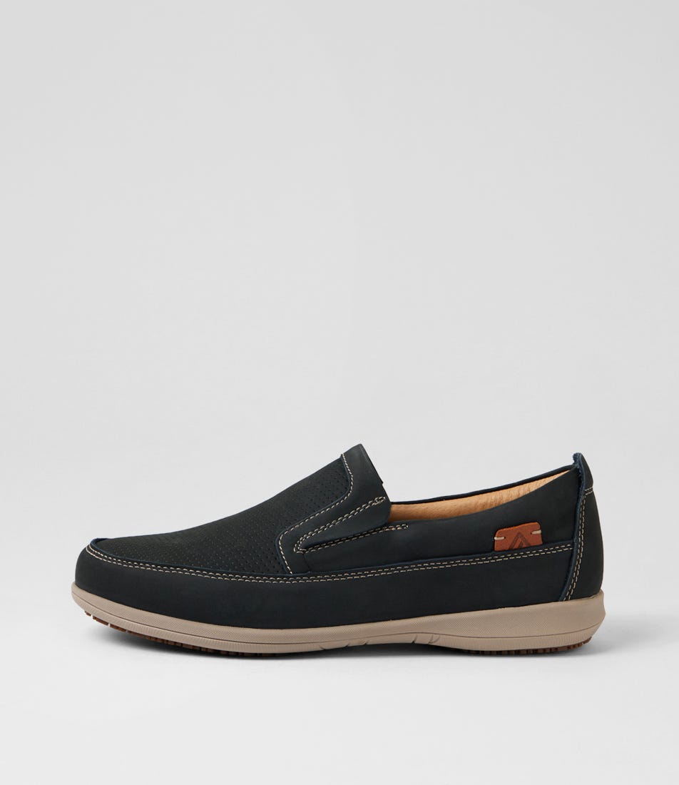 Affleck Navy Nubuck Flat Shoes