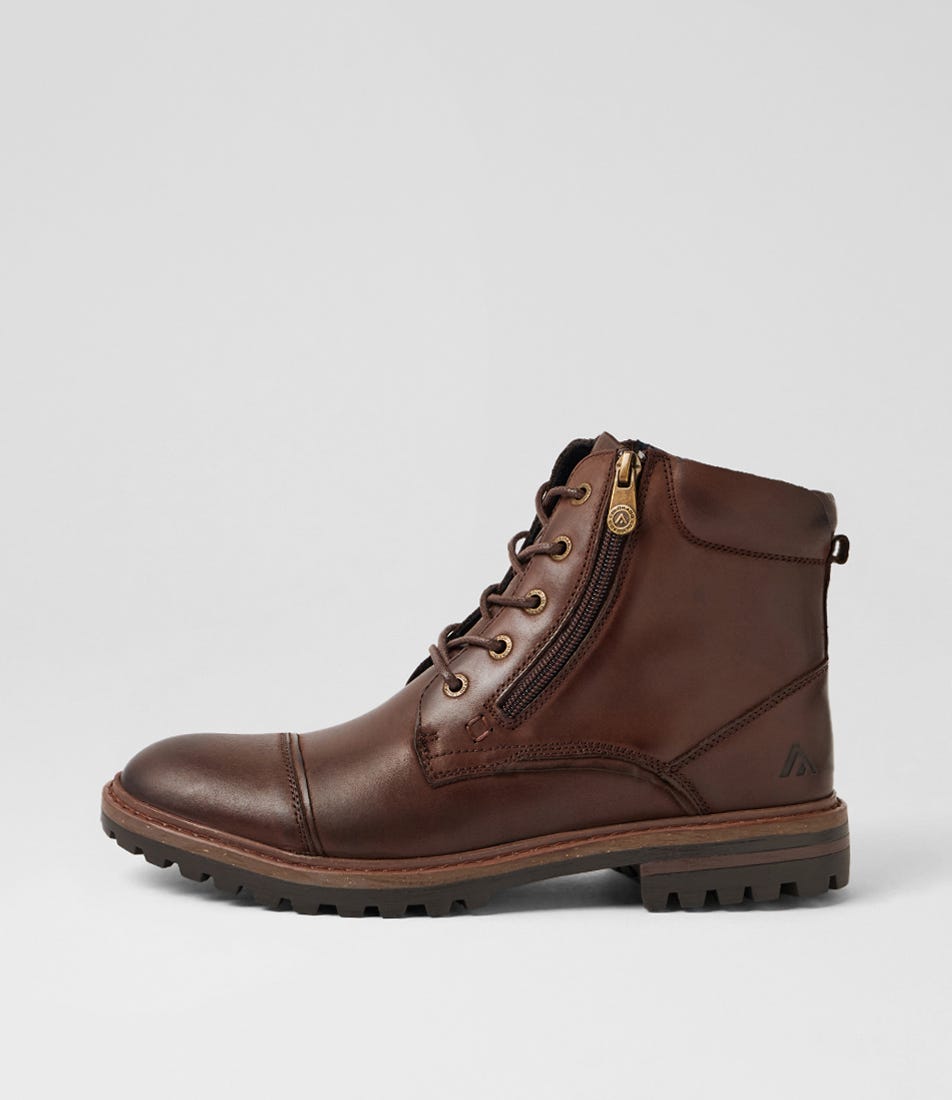 Gasp Chestnut Leather Lace Up Boots