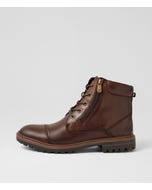Gasp Chestnut Leather Lace Up Boots