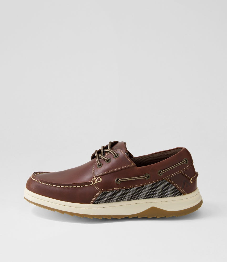 Gull Dark Brown Pull Up Leather Boat Shoes by Colorado
