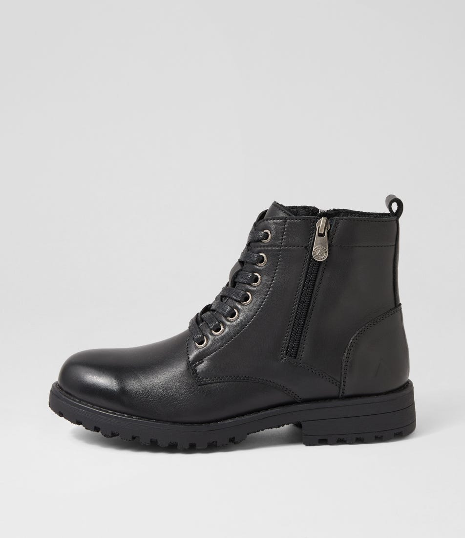 Arjo Black Leather Ankle Boots