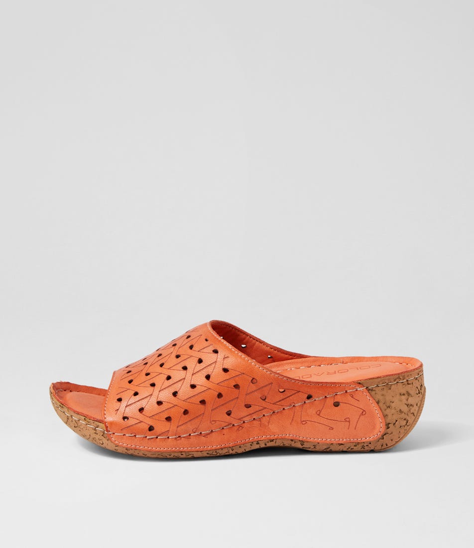 Felico Orange Leather Sandals by Colorado
