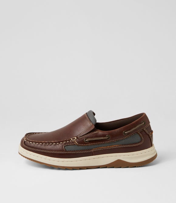 Gully Dark Brown Pull Up Leather Flat Shoes