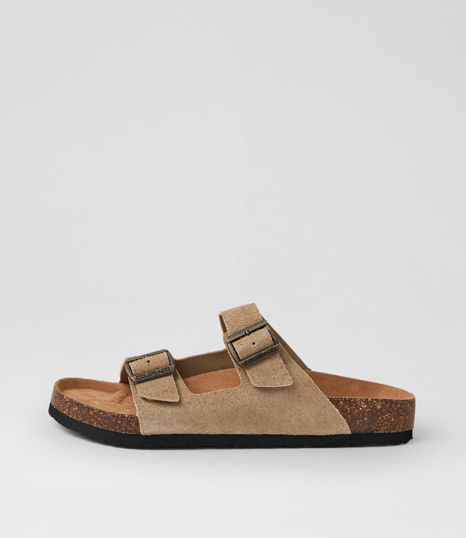 Farrah Taupe Suede Slides