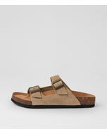 Farrah Taupe Suede Slides