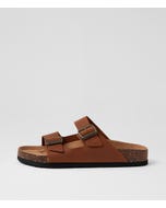Farrah Cognac Leather Slides