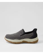 Kanza Grey Canvas Flat Shoes