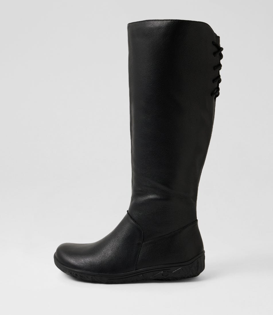 Veja Black Leather Knee High Boots
