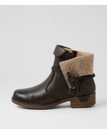 Inez Choc Leather Ankle Boots