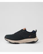 Suzuki Navy Tumble Nubuck Lace Up Flats