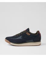 Gravel Navy Lace Up Flats