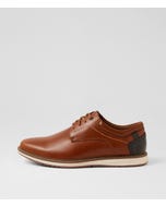 Shargo Tan Leather Lace Up Flats