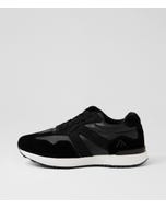Crescent Black Leather Sneakers