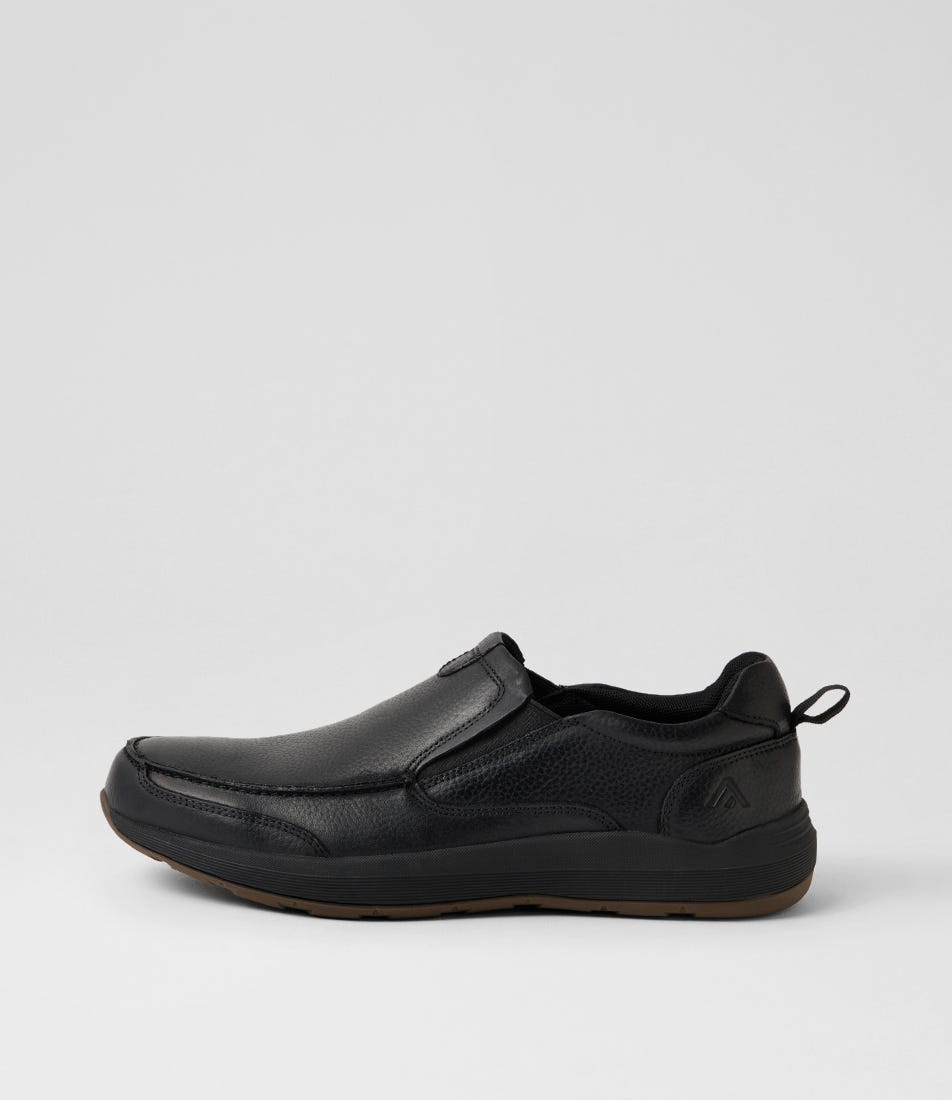Arket Black Tumble Leather Flat Shoes