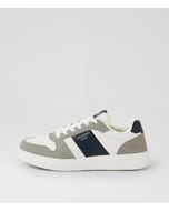 Monte Grey White Navy Lace Up Sneakers