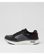 Ben Black Grey Mesh Lace Up Sneakers