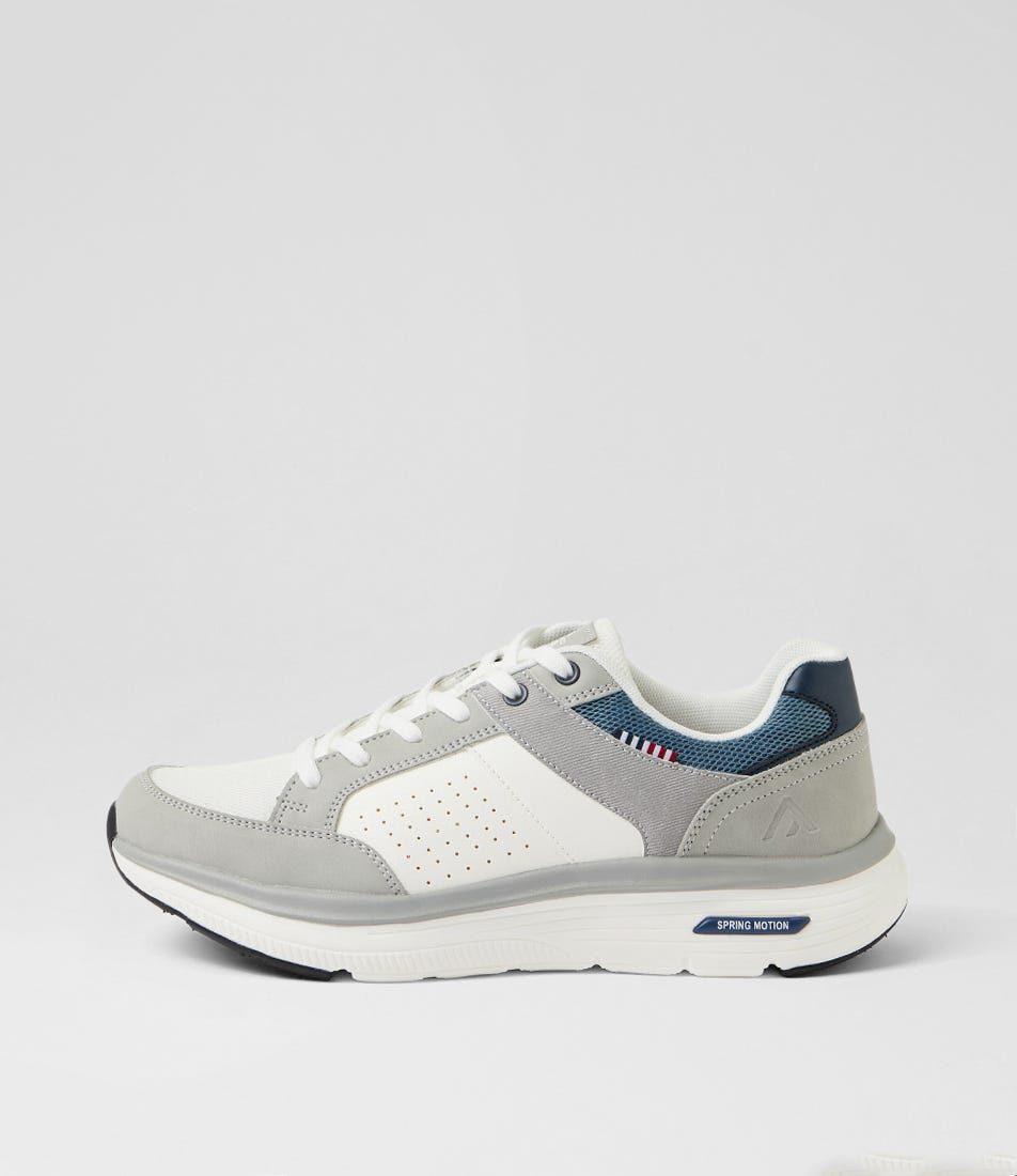 Ben Grey White Mesh Lace Up Sneakers