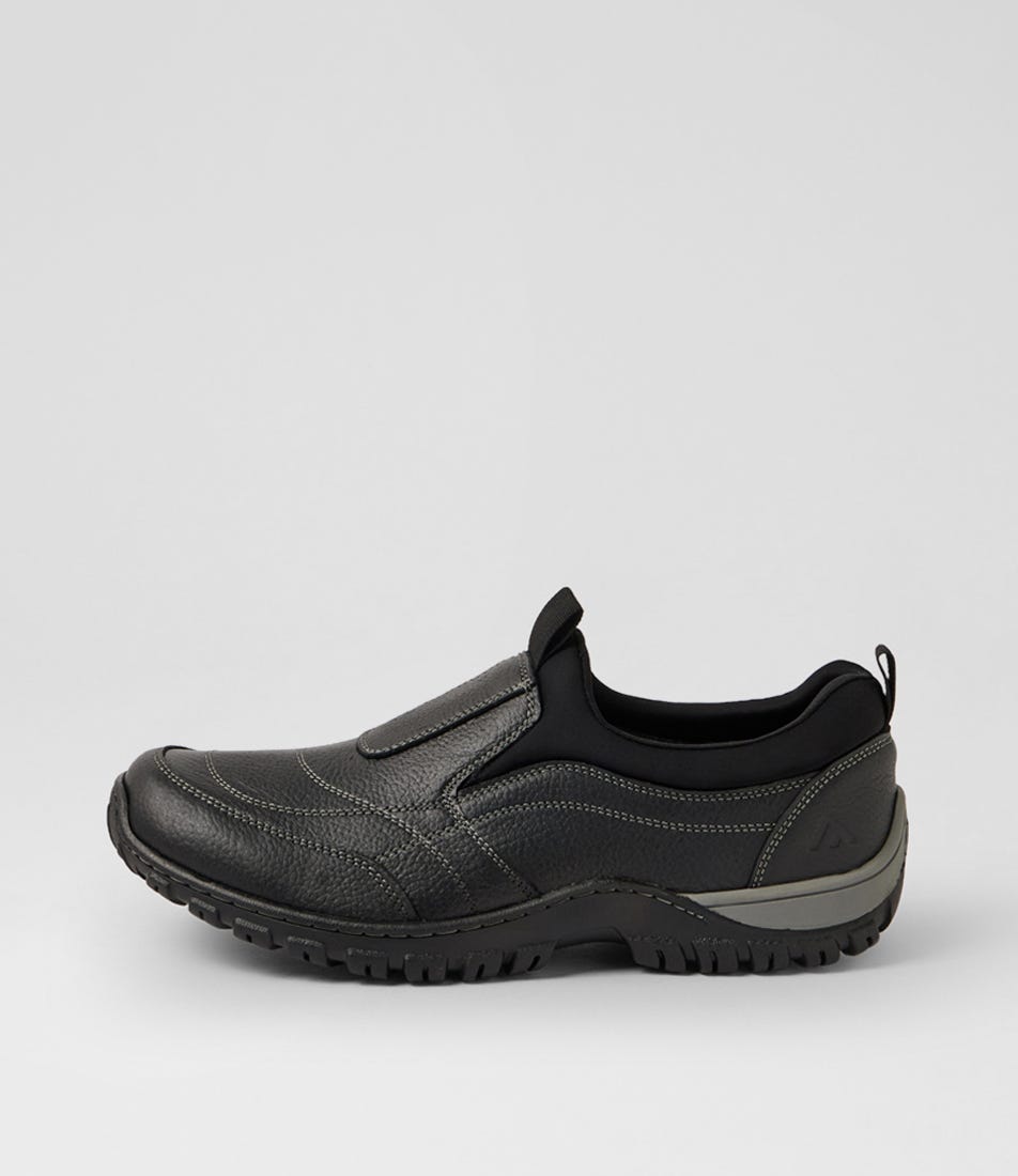 Tonal Black Tumble Nubuck Flat Shoes