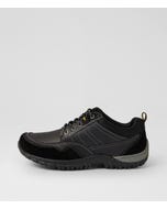 Tonka Black Nubuck Lace Up Flats