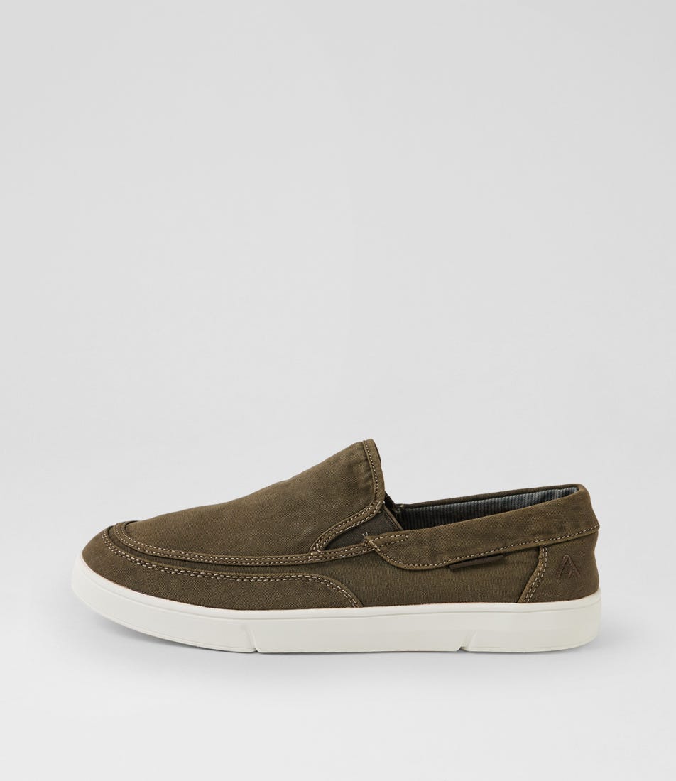 Alfieri Grey Taupe Canvas Slip On Sneakers