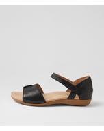 Cherry Black Leather Sandals