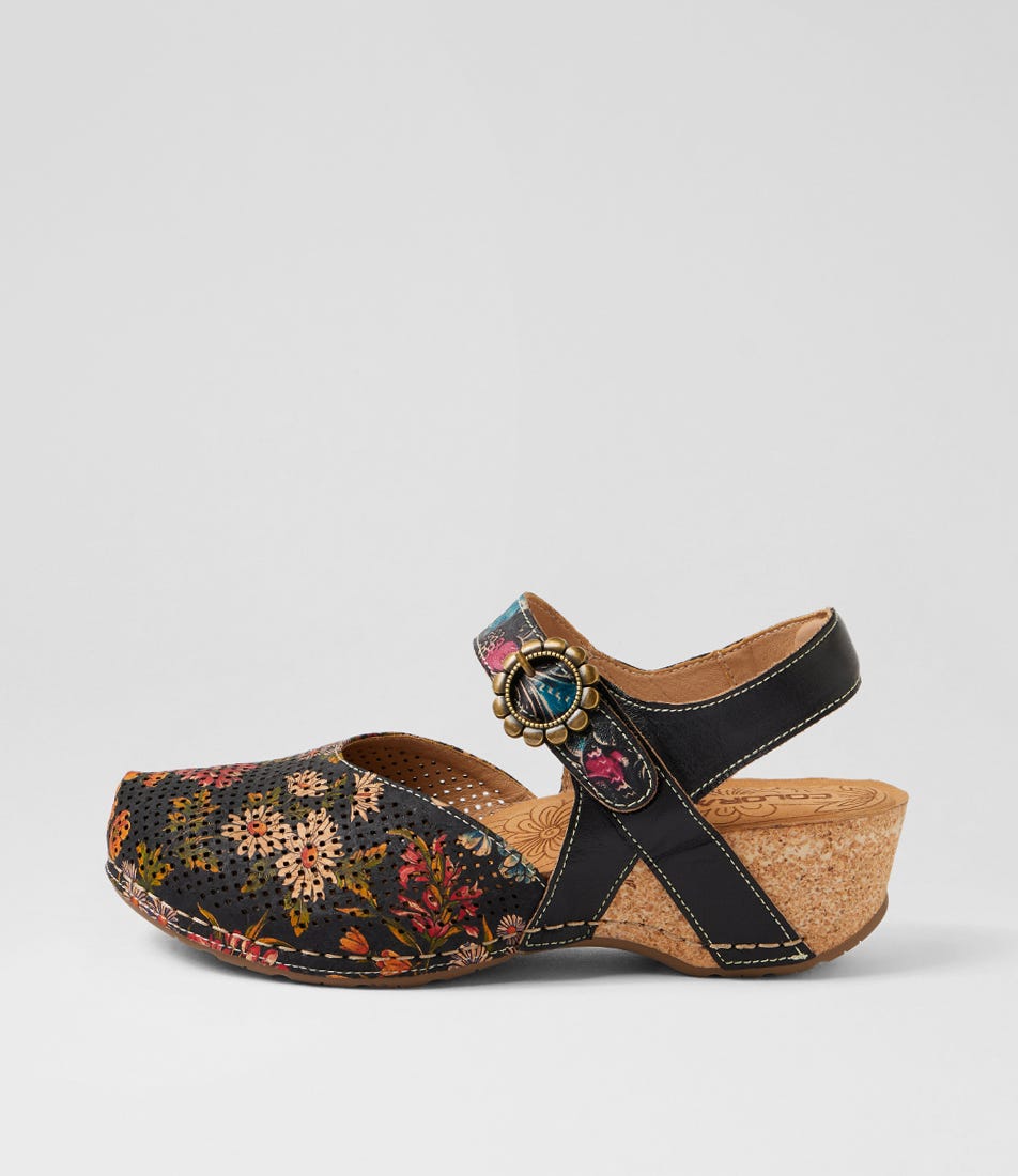Joice Black Floral Multi Mary Jane Heels