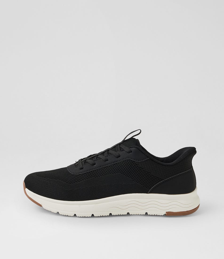 Wamrum Black Knit Lace Up Sneakers
