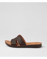 Nokker Mocca Leather Slides