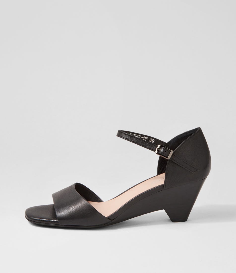 Faytful Black Leather Sandals by Diana Ferrari | Shop Online at Mountfords